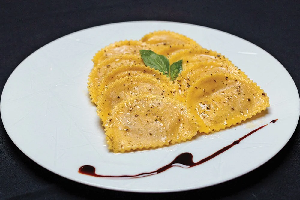 Italy in the World signature dishes Ravioli with Osso BucoSpaghetti with LobsterTiramisu